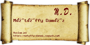 Mátéffy Damáz névjegykártya